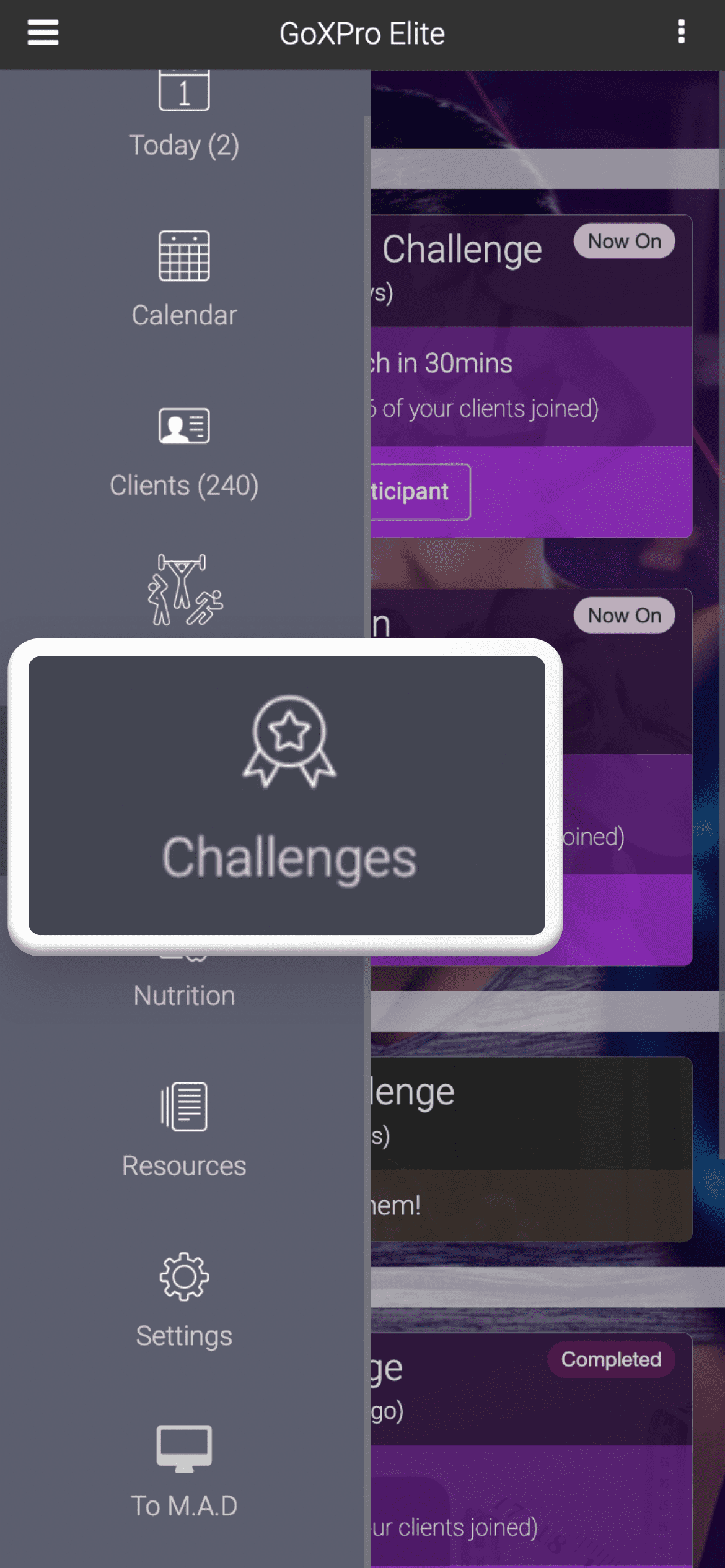 Coach app — homepage